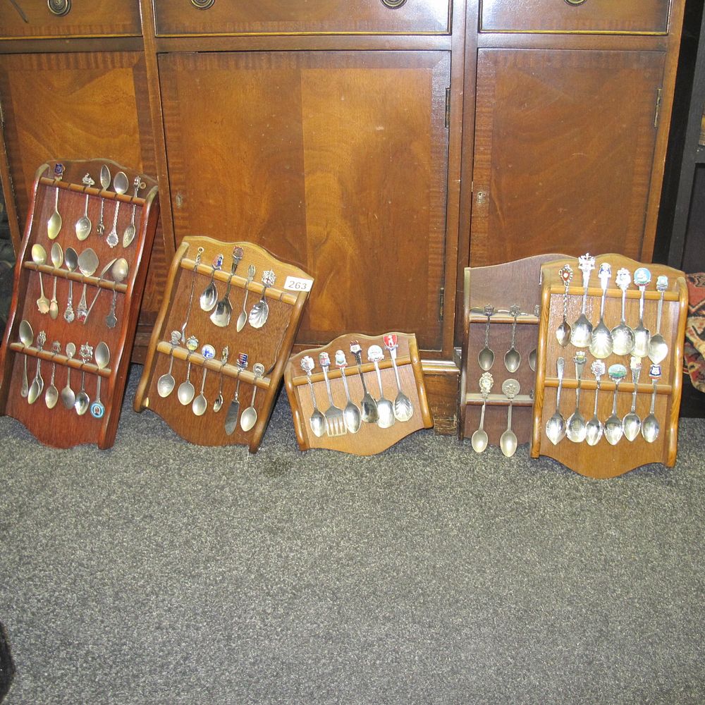 Lot 263: A Large Collection of Vintage Souvenir Spoons with...