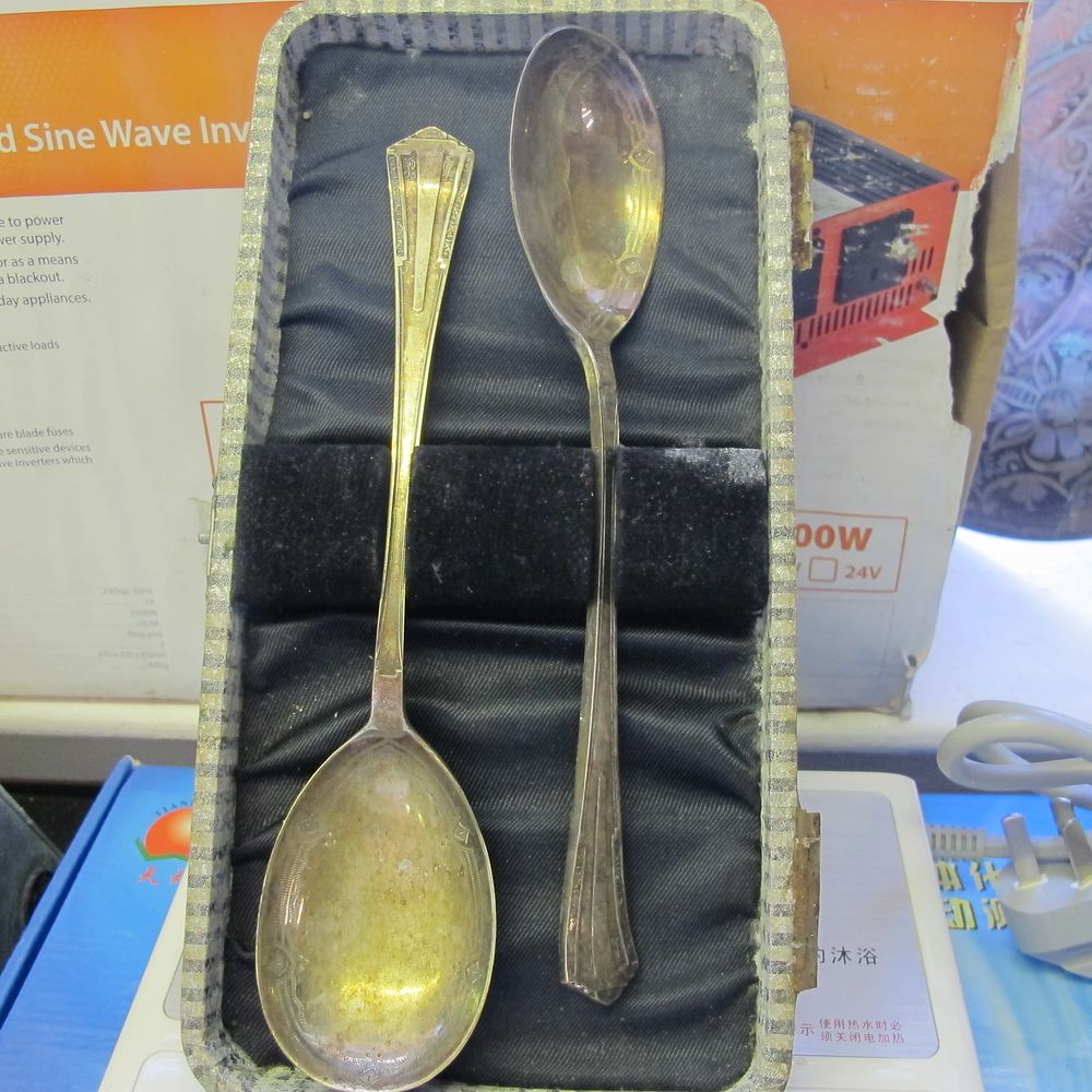 Lot 276: Vintage Silverplate Spoons, One Art Deco Style, in...
