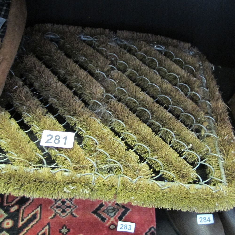 Lot 281: A Utilitarian Coir and Wire Boot Scraper Doormat