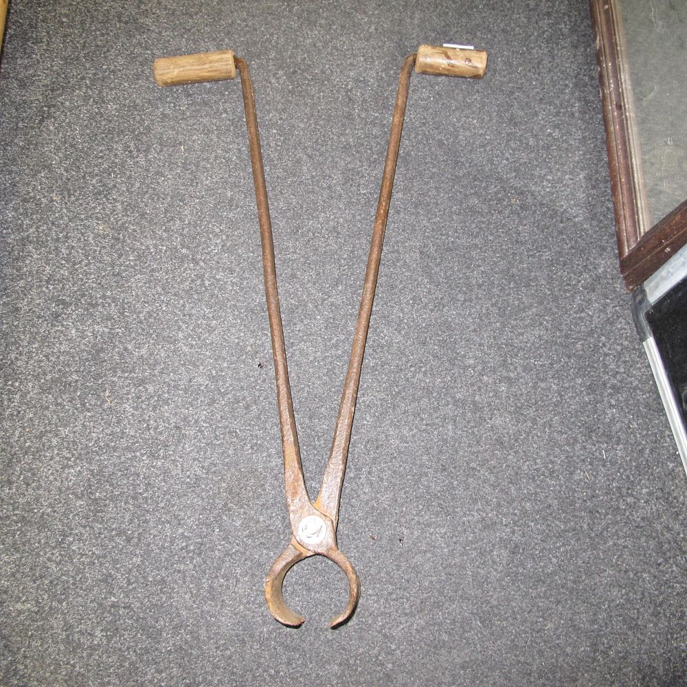Lot 311: Antique Forged Blacksmith Tongs