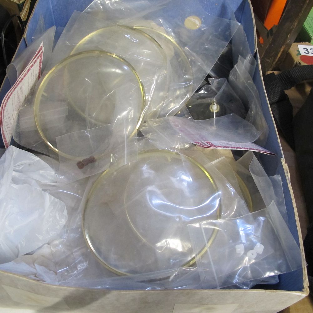 Lot 325: Lot of New Old Stock Brass-Toned Clock or...