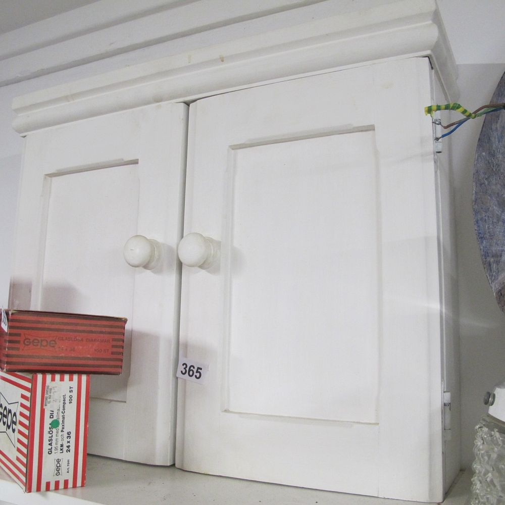 Lot 365: A White-Painted Wall-Mounted Medicine Cabinet