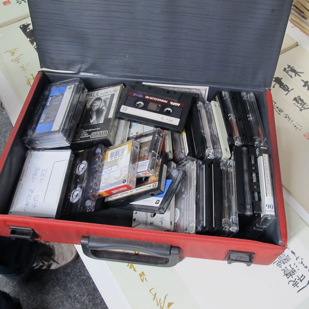 Lot 377: Vintage Audio Cassette Tape Collection in Carrying Case
