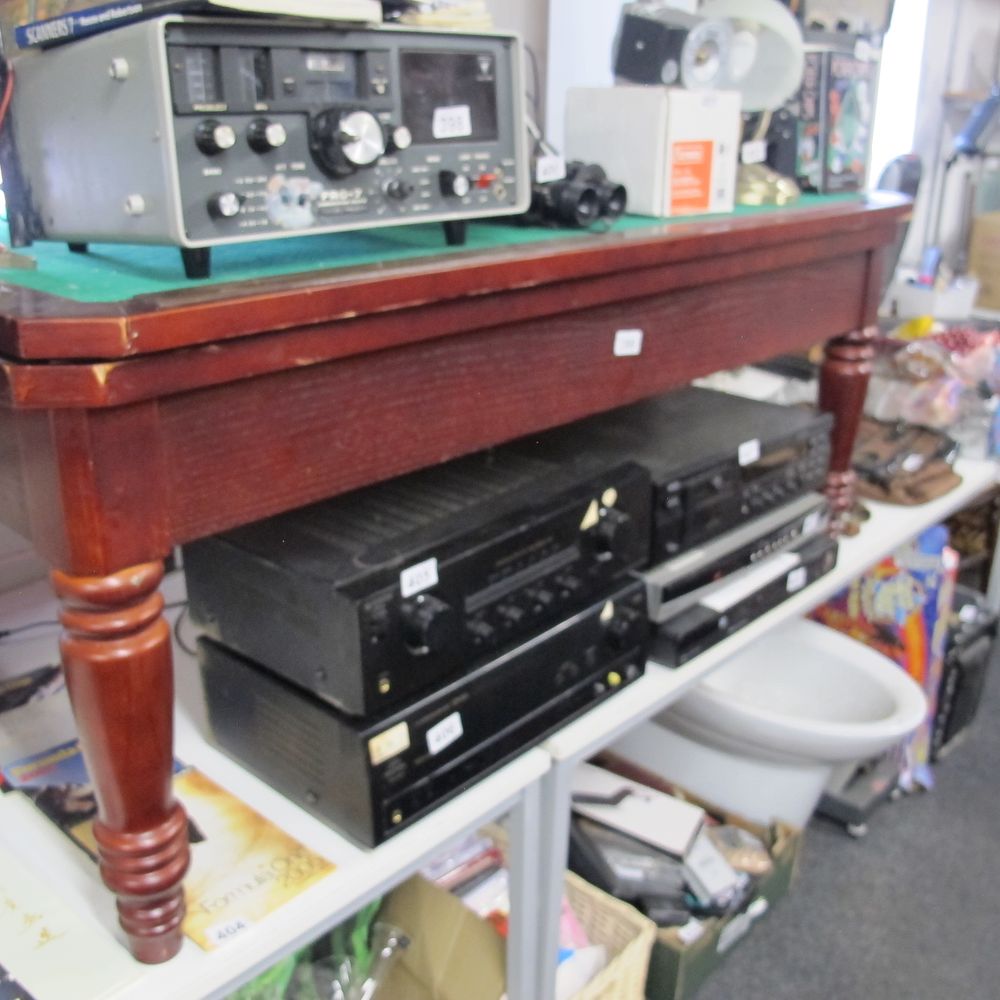 Lot 399: A card games Small Wooden Table with built...