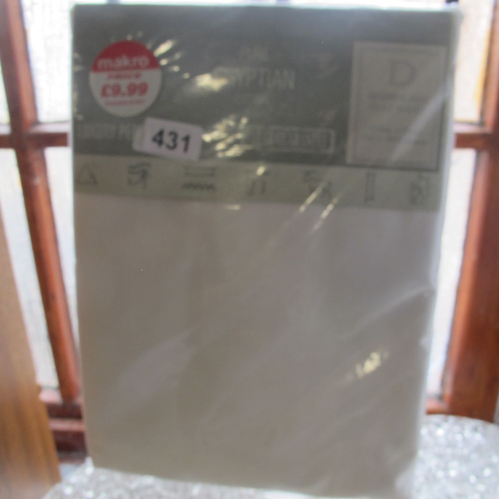 Lot 431: Makro Egyptian Cotton Double Sheet, New in Original...
