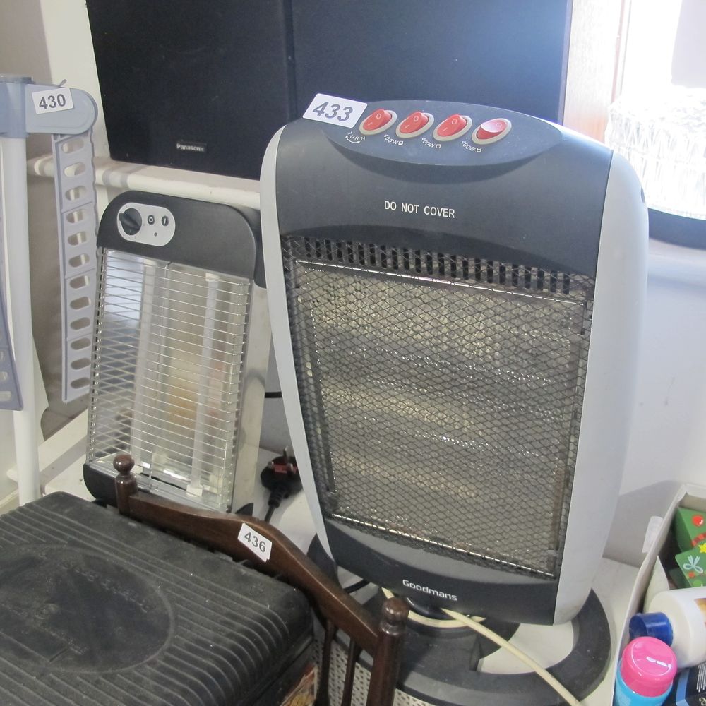 Lot 433: A Pair of Halogen Heaters, including a Goodmans...