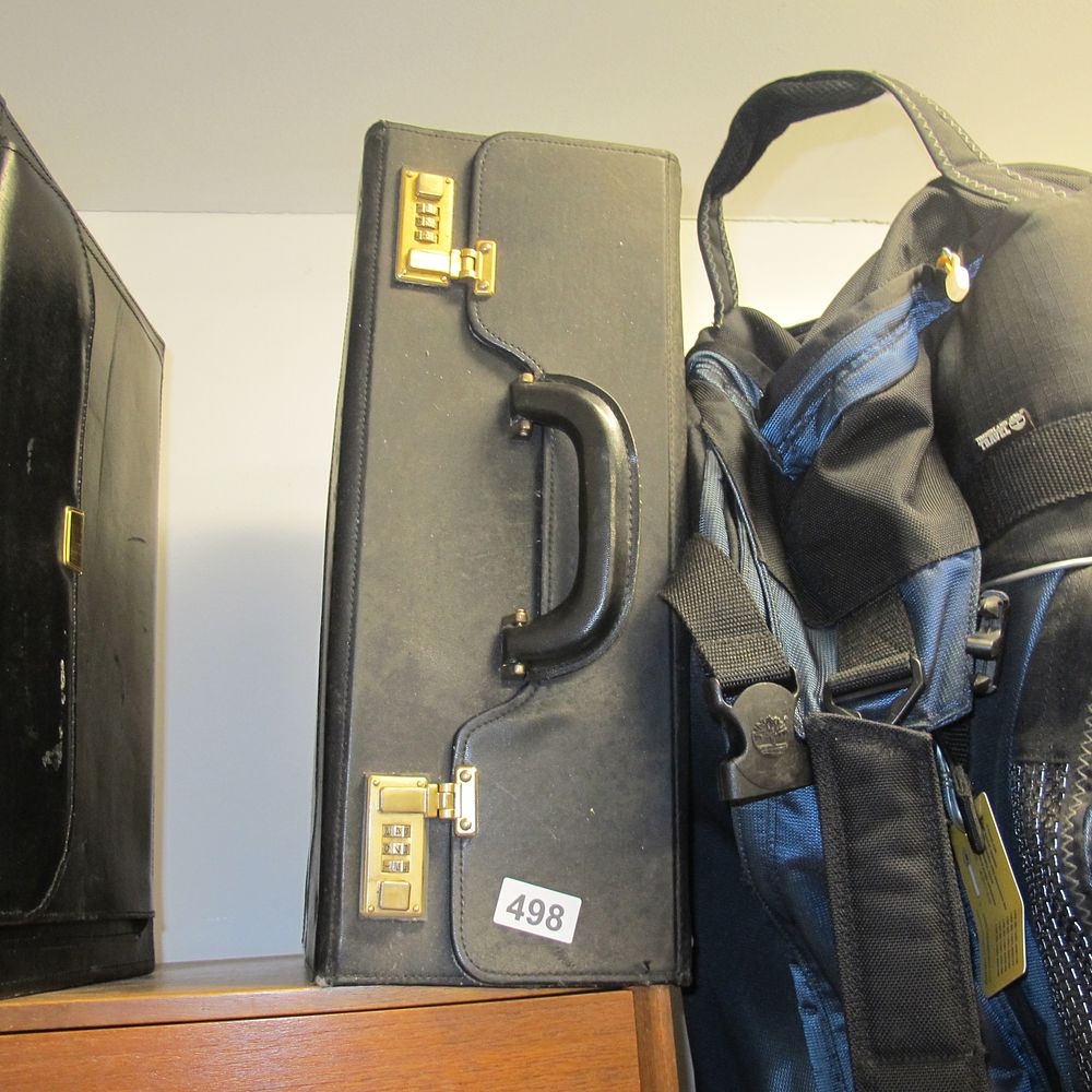 Lot 498: Black Faux Leather Catalog Case or Briefcase with...