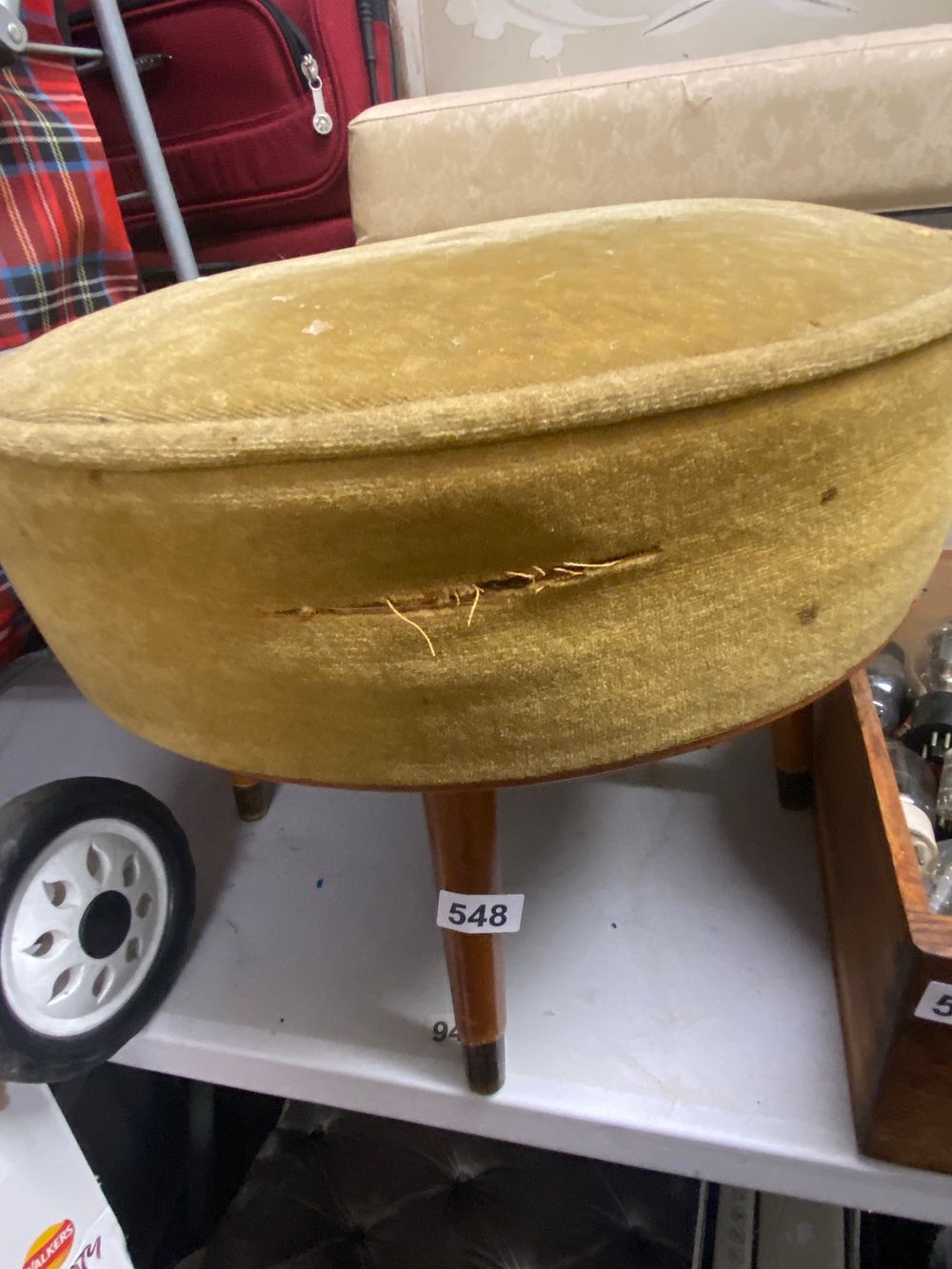 Lot 548: Mid-Century Eames Era Mushroom Stool Hassock Ottoman