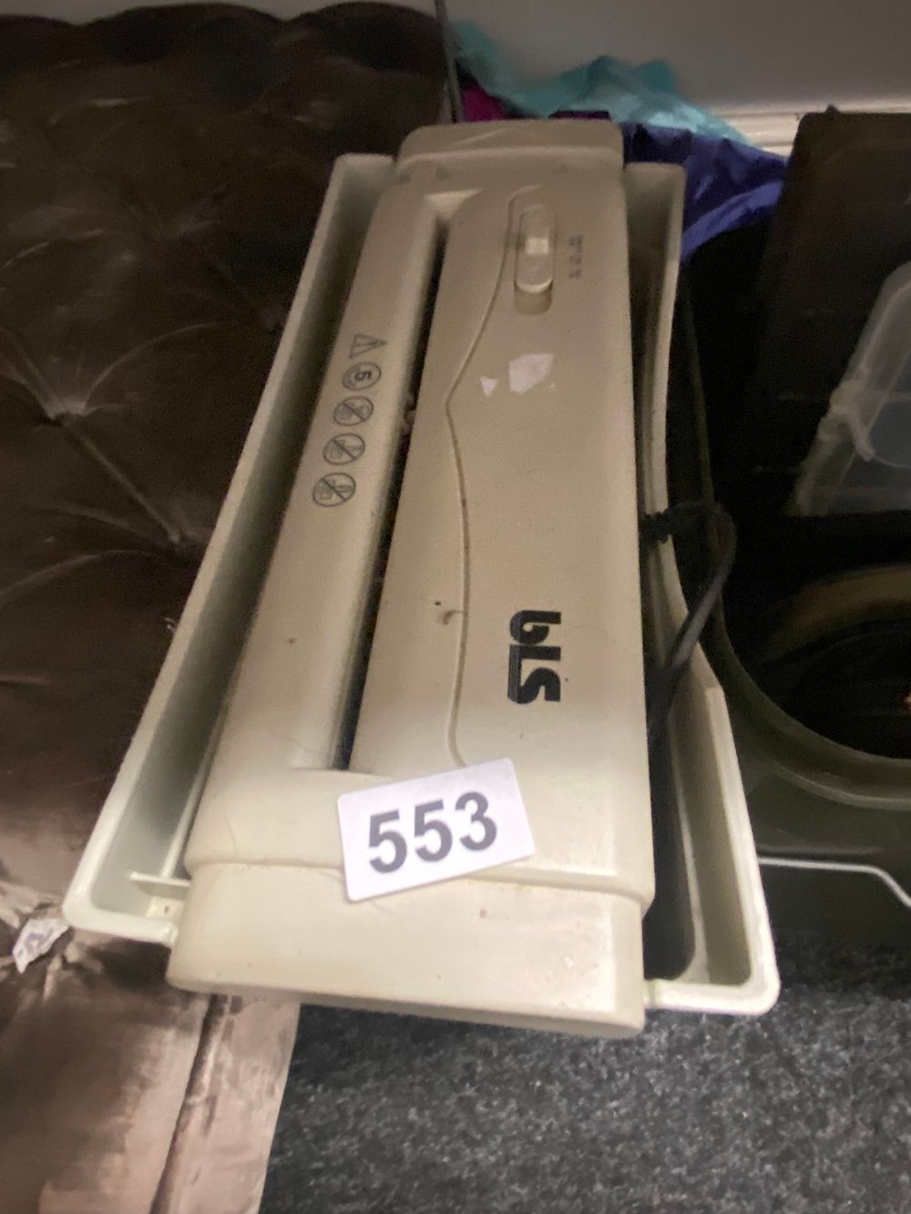 Lot 553: A Modern 5-Sheet Strip Cut Personal Paper Shredder,...