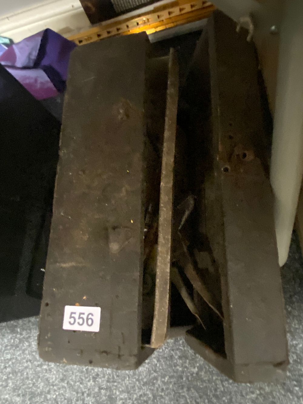 Lot 556: Pair of Heavy Cast Metal Industrial Blocks