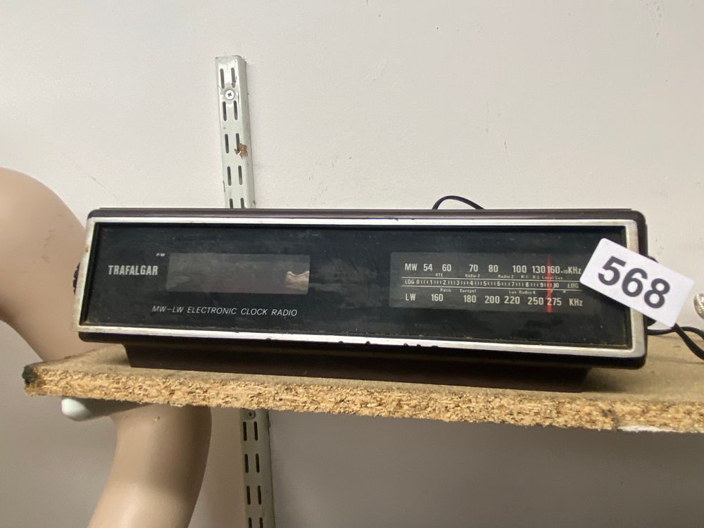 Lot 568: Vintage Trafalgar MW-LW Electronic Clock Radio, Circa 1970s-1980s