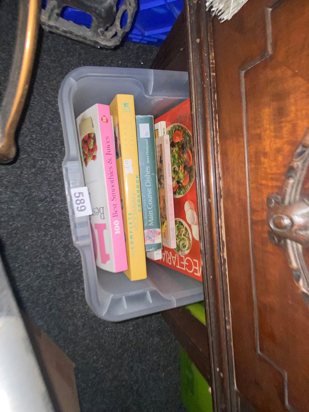 Lot 589: IRIS Clear Connecting Book Bin with Five Modern...
