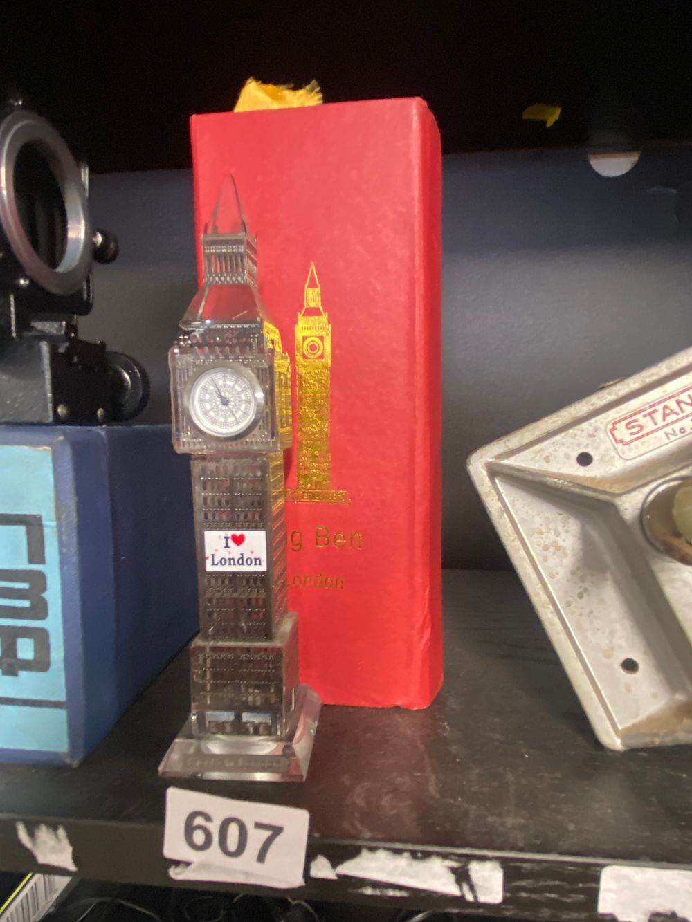 Lot 607: A London Big Ben Crystal Clock Souvenir with...