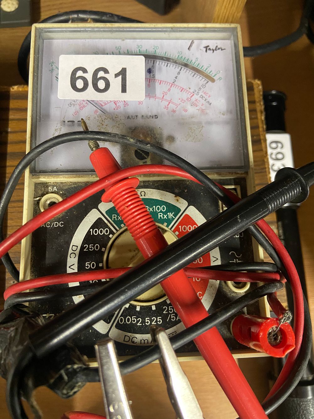 Lot 661: Vintage Taylor Analog Multimeter with Test Leads