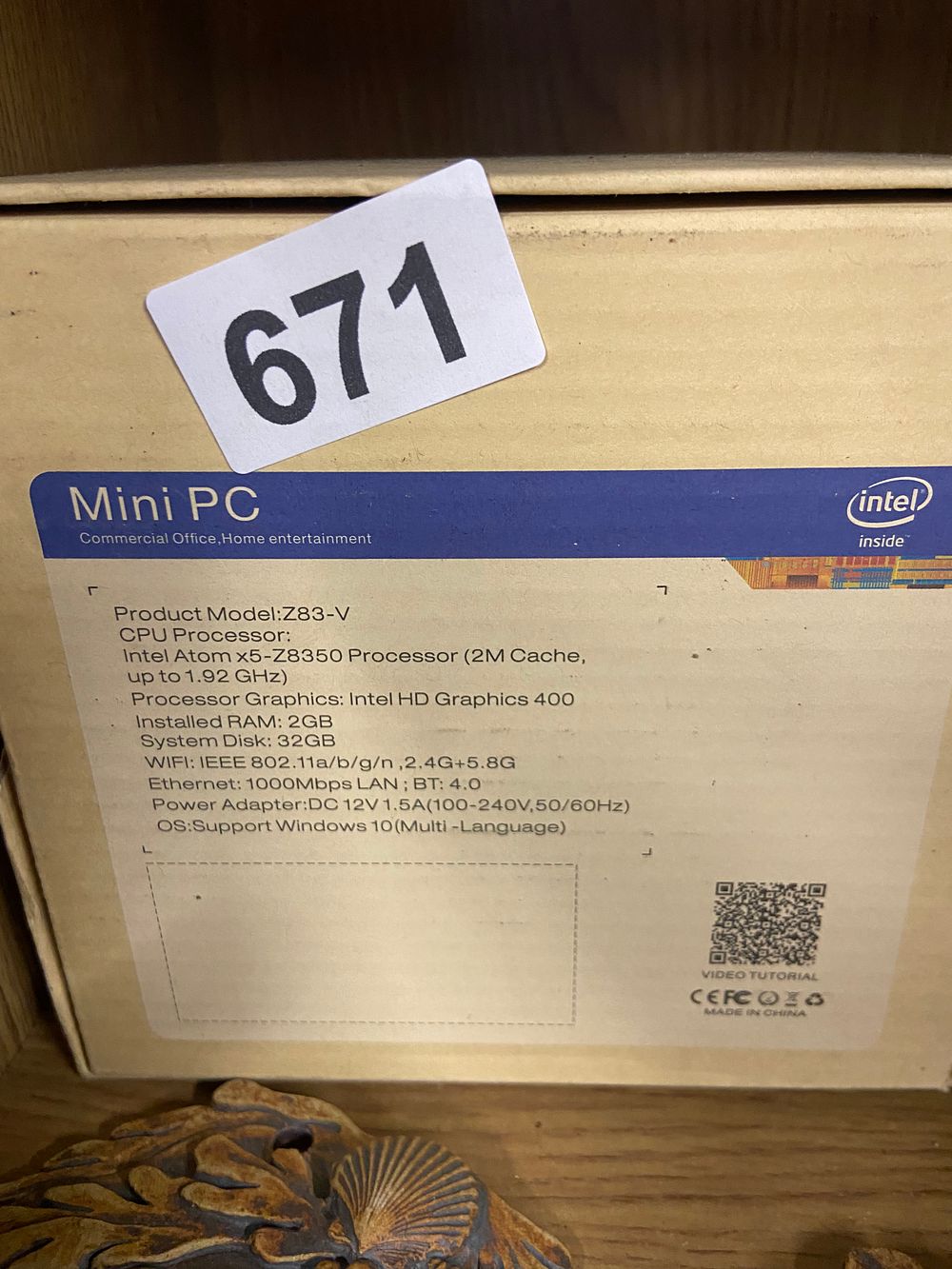 Lot 671: Mini PC Z83-V Intel Inside