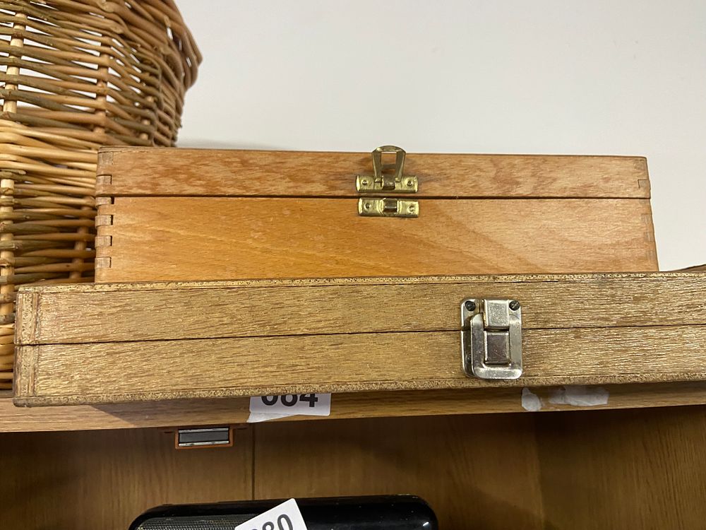 Lot 684: A Pair of Vintage Wooden Storage Boxes