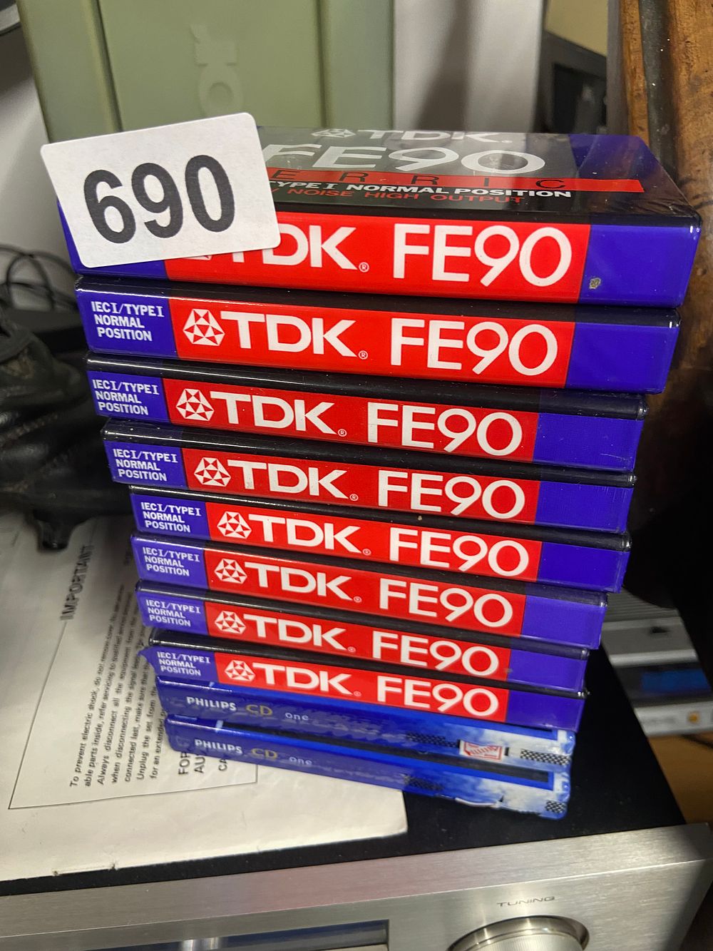 Lot 690: Ten TDK FE90 IECI/TYPEI Normal Position Blank Audio...