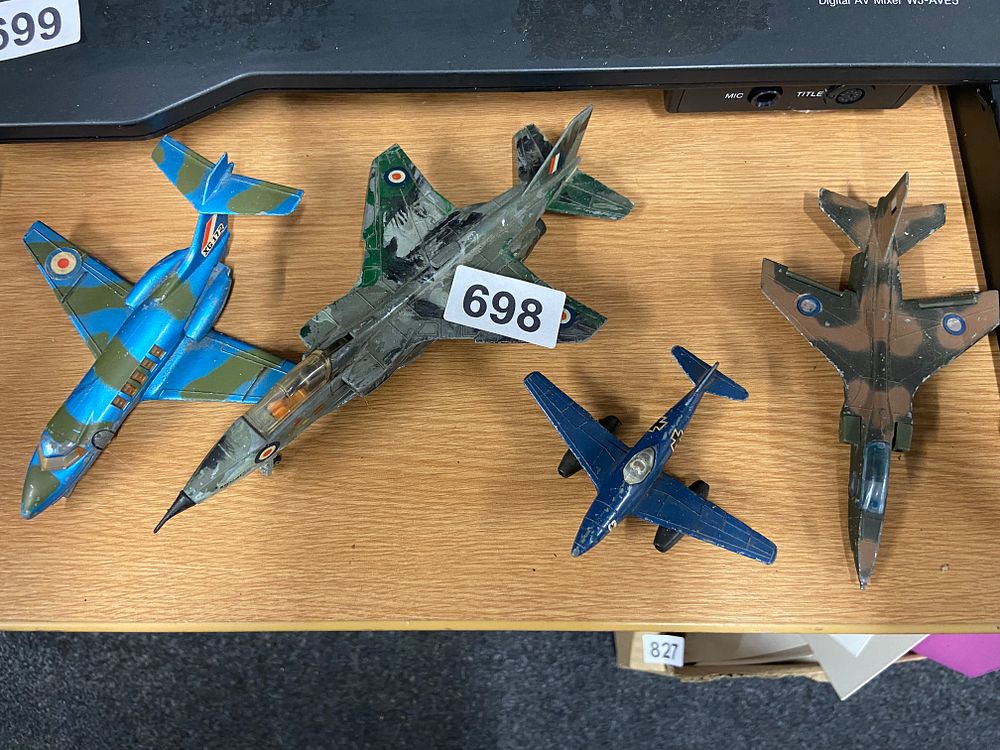 Lot 698: A Group of Four Vintage Die-Cast Military Aircraft...