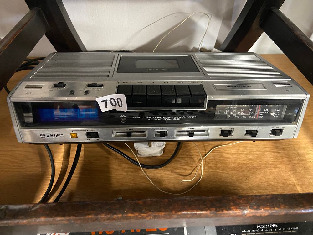 Lot 700: Vintage Waltham Stereo Cassette Recorder with MW-LW-FM Radio...