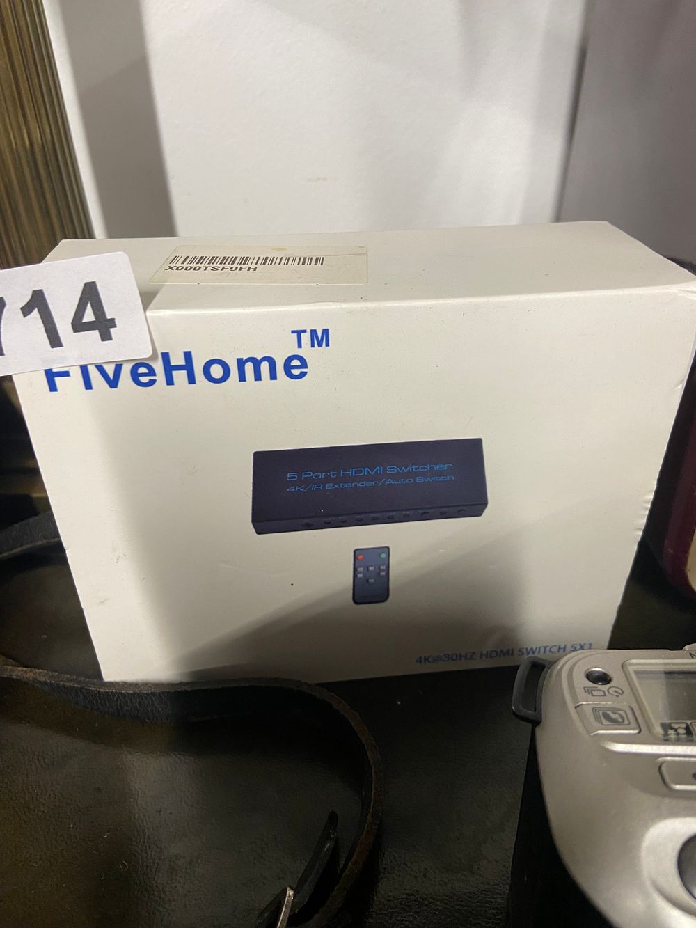 Lot 714: FiveHome™ 5 Port HDMI Switcher, 4K/IR Extender/Auto Switch