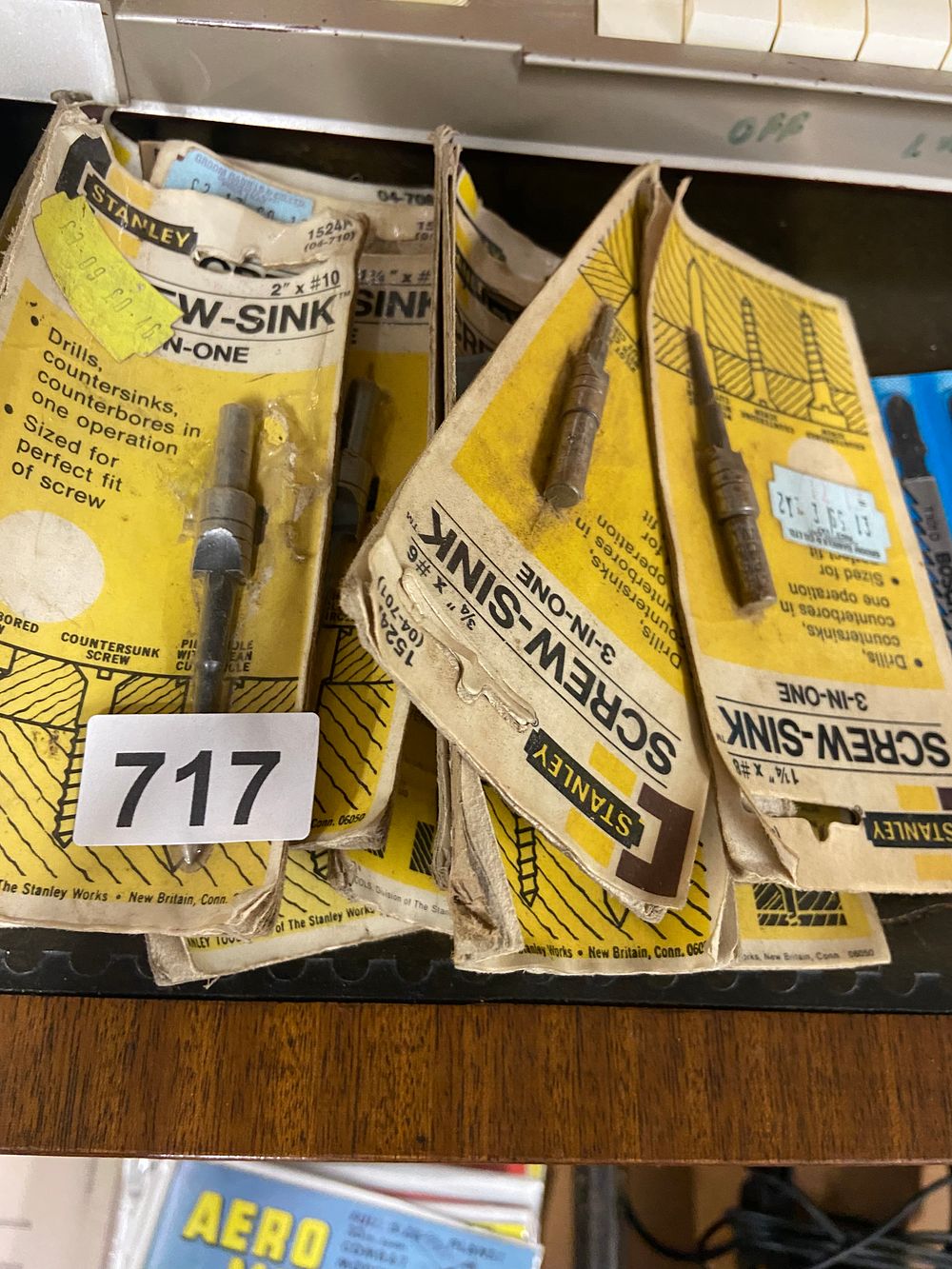 Lot 717: Lot of Vintage Stanley 3-In-One Screw-Sink Drill Bits,...