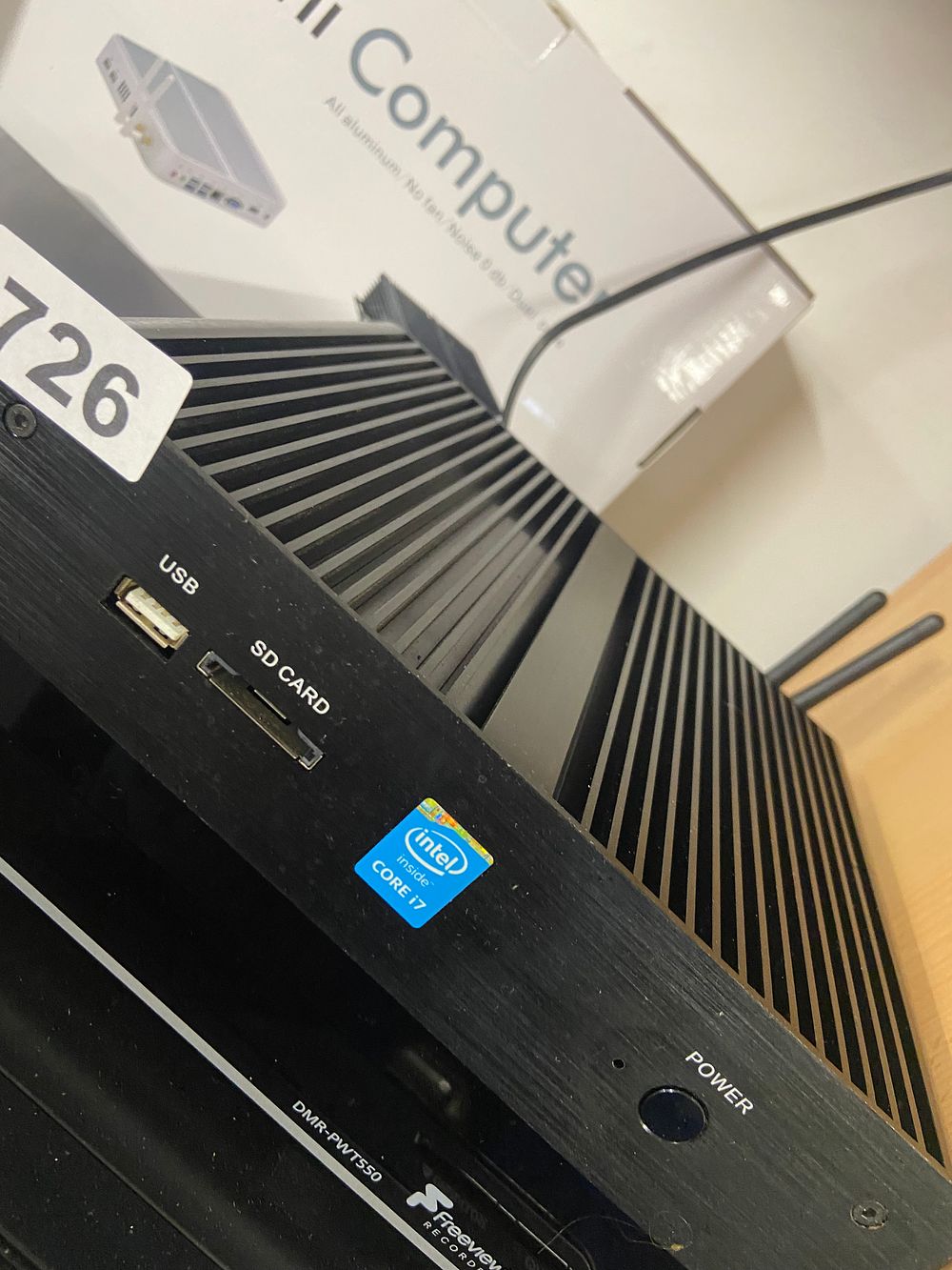 Lot 726: Modern Fanless Mini PC with Intel Core i7...
