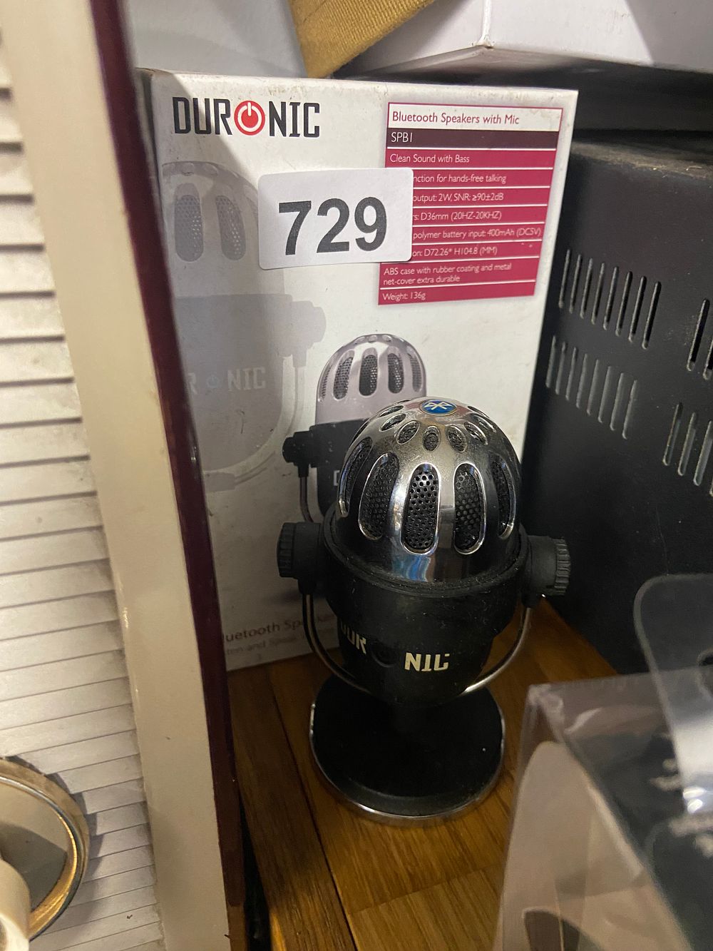 Lot 729: Duronic SPB1 Bluetooth Speaker with Microphone