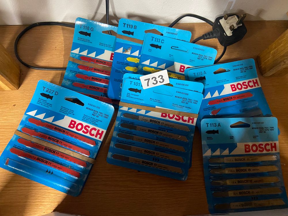 Lot 733: A Collection of New Bosch Jigsaw Blades, Assorted...