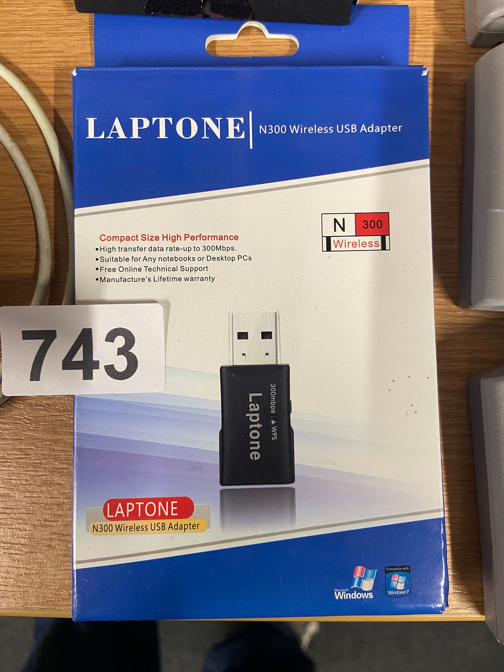 Lot 743: Laptone N300 Wireless USB Adapter in Original Packaging