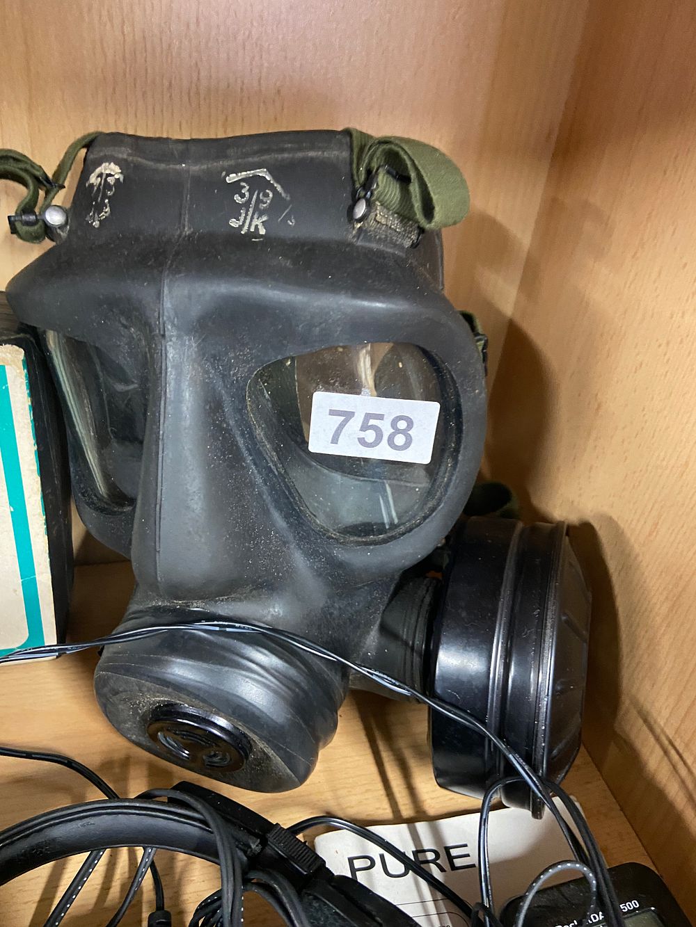 Lot 758: Post-Mid-20th Century Military-Style Gas Mask with Filter