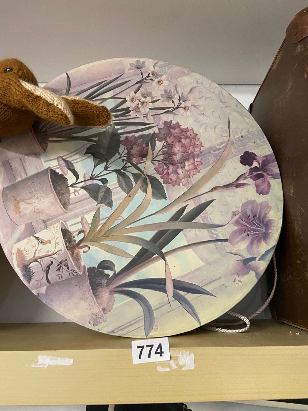 Lot 774: A Decorative Botanical Plaque with Bird Motifs