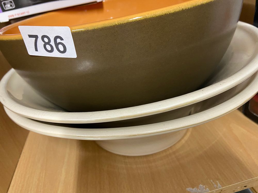 Lot 786: A Stack of Three Utilitarian Ceramic Bowls