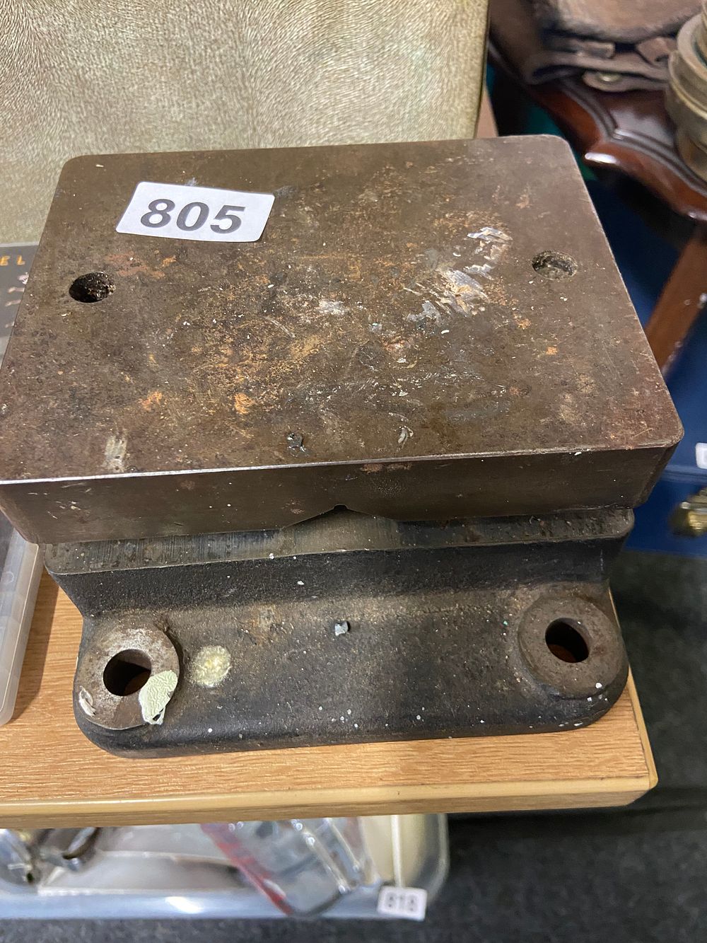 Lot 805: Industrial Two-Part Metal Block, possibly a Bench Block...