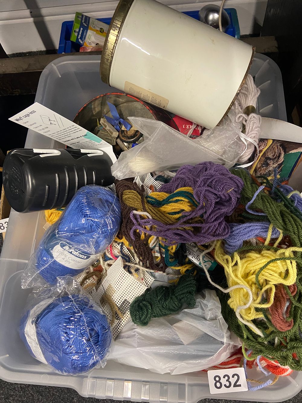 Lot 832: Assorted Modern Craft and Hobby Supplies, including Yarn,...