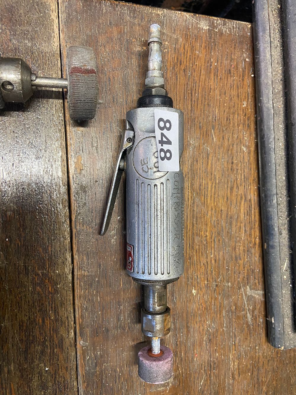 Lot 848: Pneumatic Mini Air Straight Die Grinder with Abrasive...