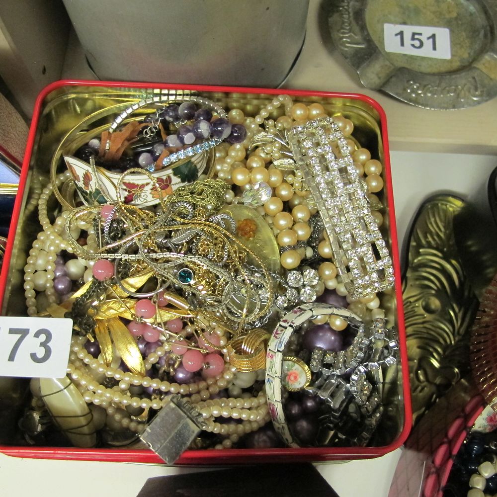 Lot 173: A Collection of Wearable Costume Jewelry, including Faux...