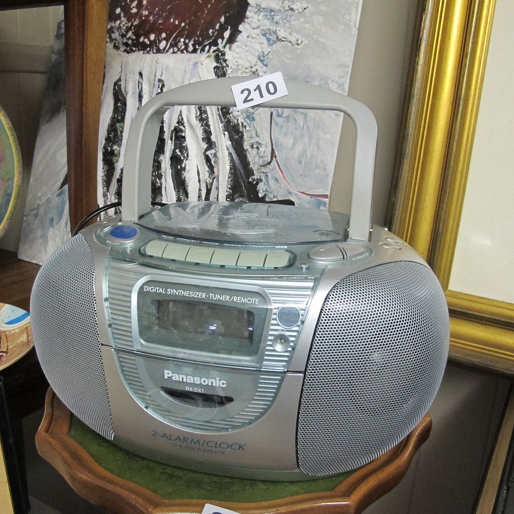 Lot 210: Panasonic RX-DX1 Portable Stereo CD System with Radio...