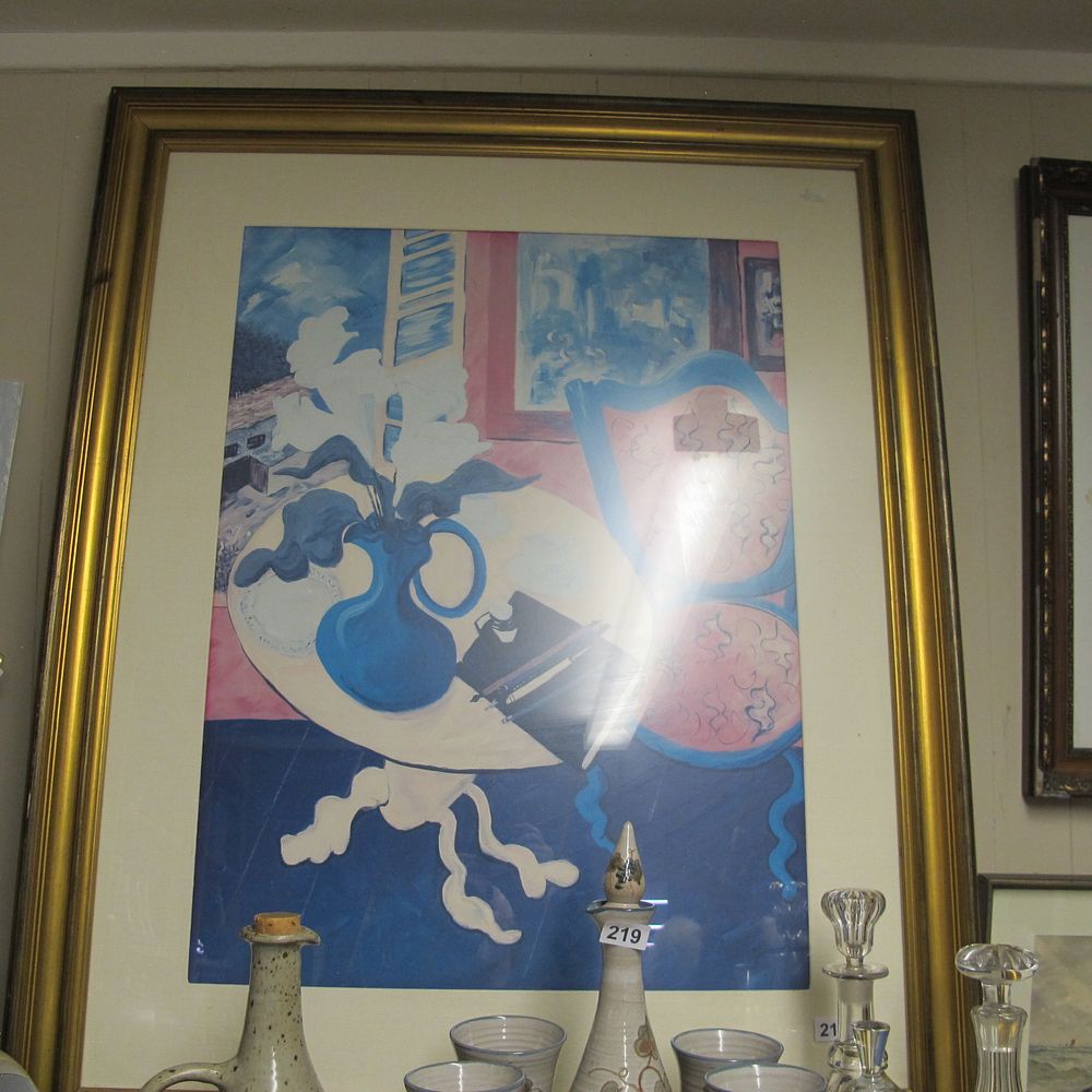 Lot 217: A Lithograph, gilt framed and glazed, in the...