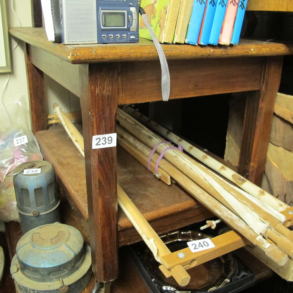Lot 239: vintage wooden trolley