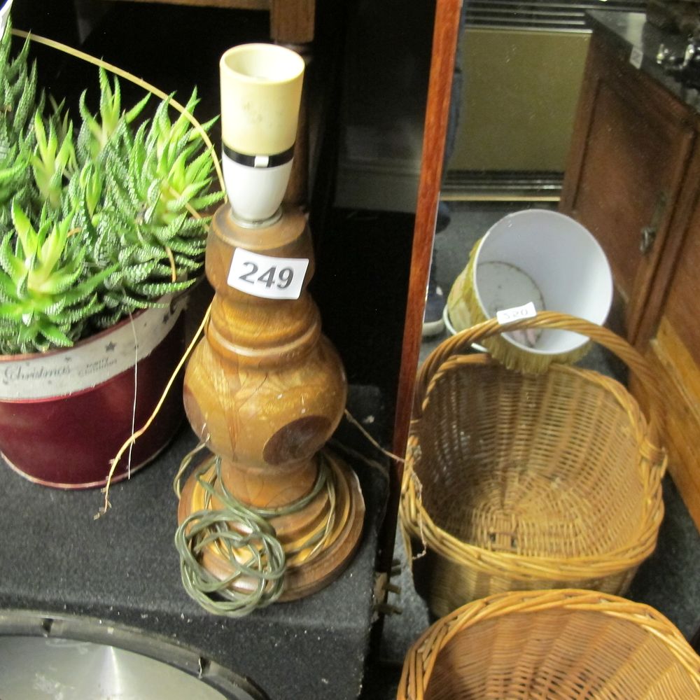 Lot 249: A Mid-Century Modern Turned Wood Table Lamp Base