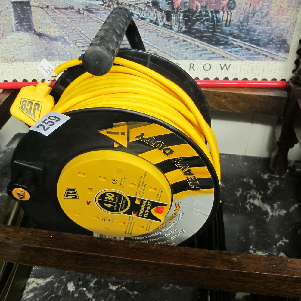 Lot 259: JCB Heavy Duty 30m Extension Cable Reel