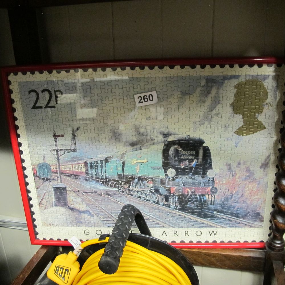 Lot 260: Framed Waddingtons Jigsaw Puzzle: 'Golden Arrow' 1985 British...