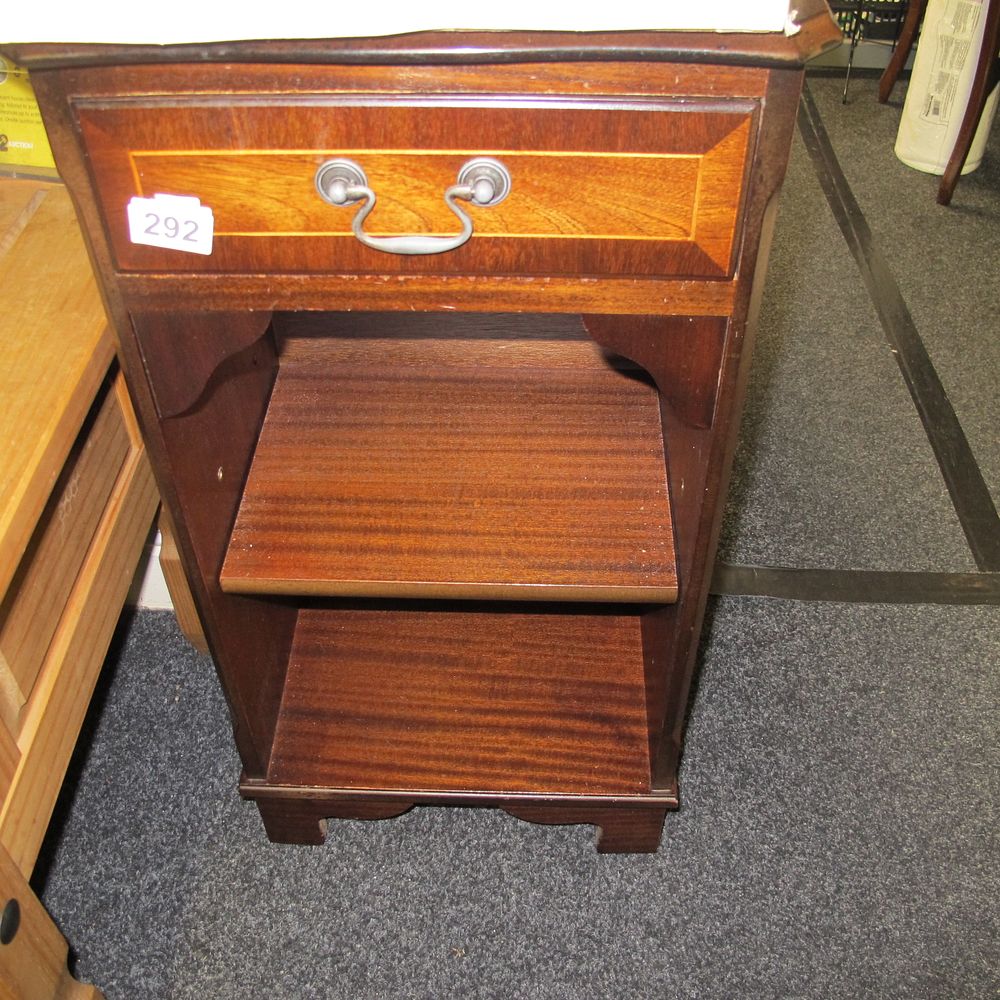 Lot 292: A Vintage Yew Wood Side Table with Single...