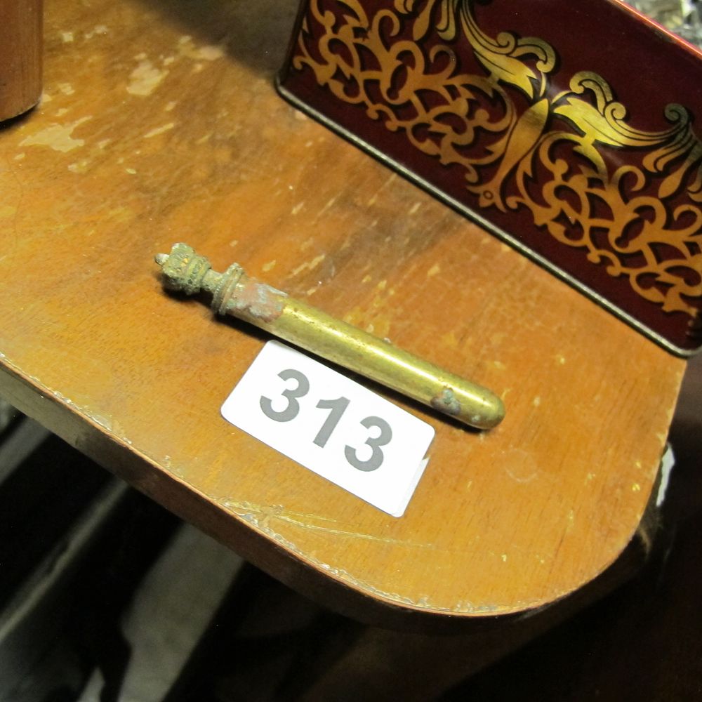 Lot 313: A 19th Century Brass Object with Ornate Finial