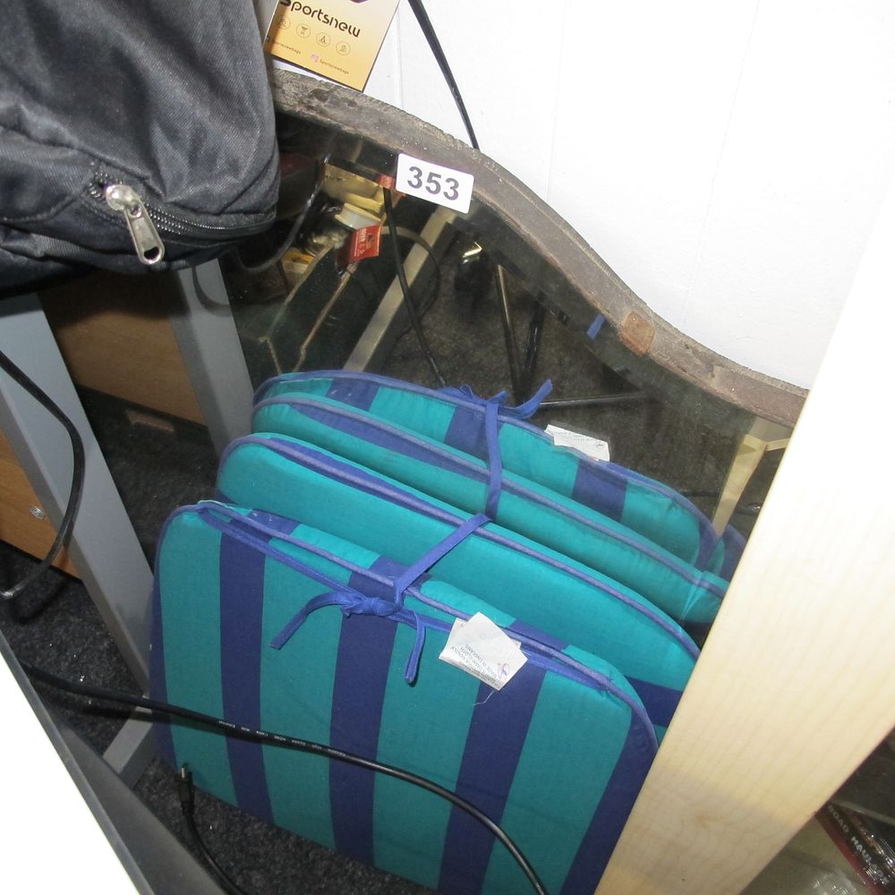 Lot 353: A Set of Four Striped Textile Cushions, Made...
