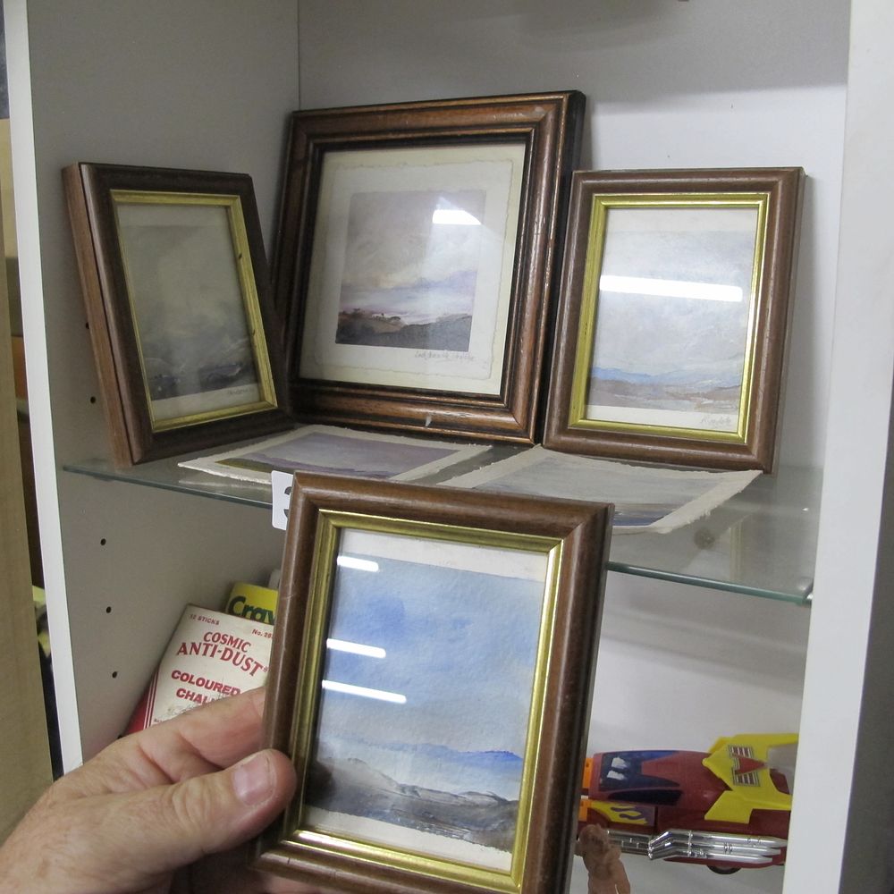 Lot 355: A Group of Six Landscape Watercolors or Gouaches,...