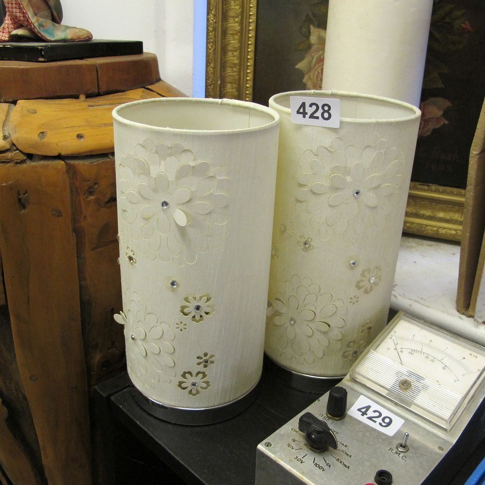 Lot 428: A Pair of Contemporary Table Lamps with Floral...
