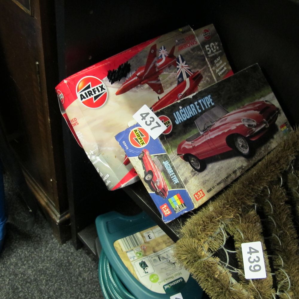 Lot 437:  Airfix Model Kits including Jaguar E-Type and Red...