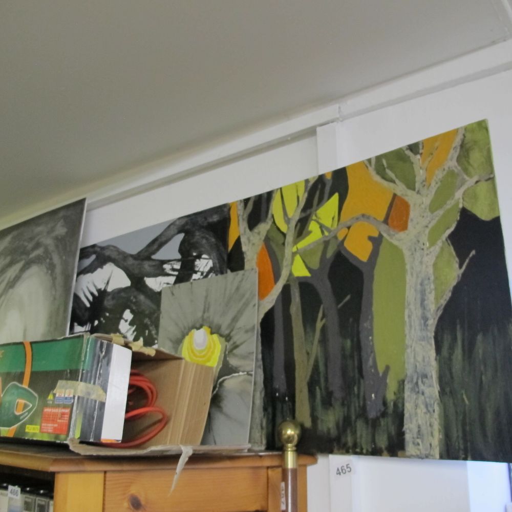 Lot 465: A Modern or Contemporary Semi-Abstract Forest Scene x4