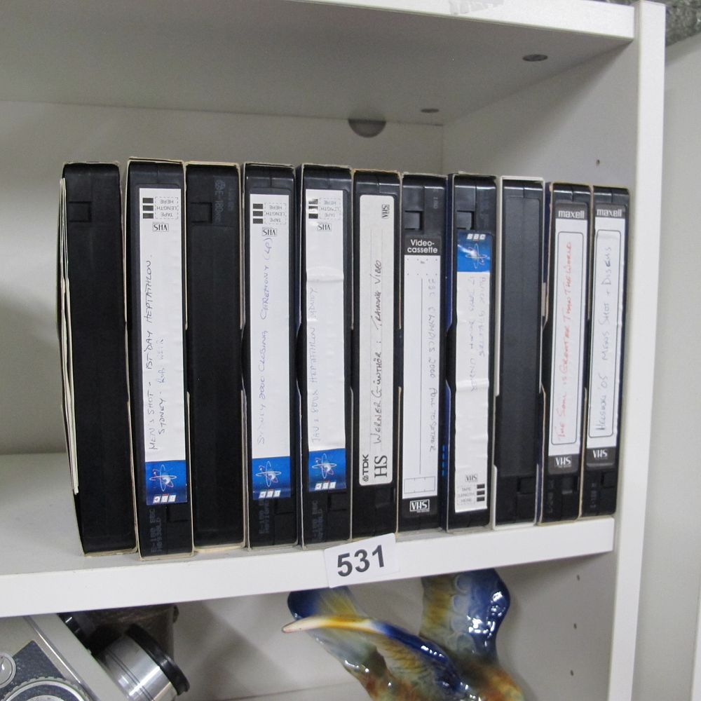 Lot 531: A Collection of Nine Used VHS Video Cassettes...